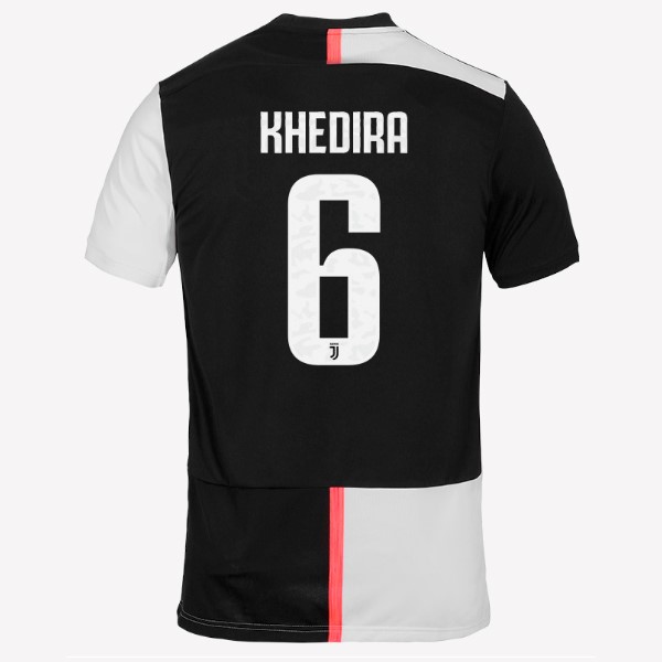 Camiseta Juventus NO.6 Khedira Replica Primera Ropa 2019/20 Blanco Negro